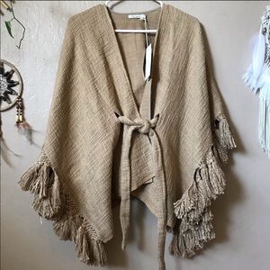 Mes desmoiselles belted sweater cardigan w tassels